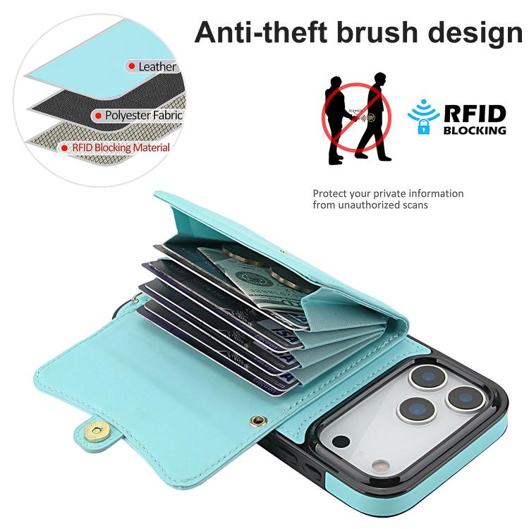 For iPhone 17 Pro Max RFID Card Slot Phone Case with Long Lanyard