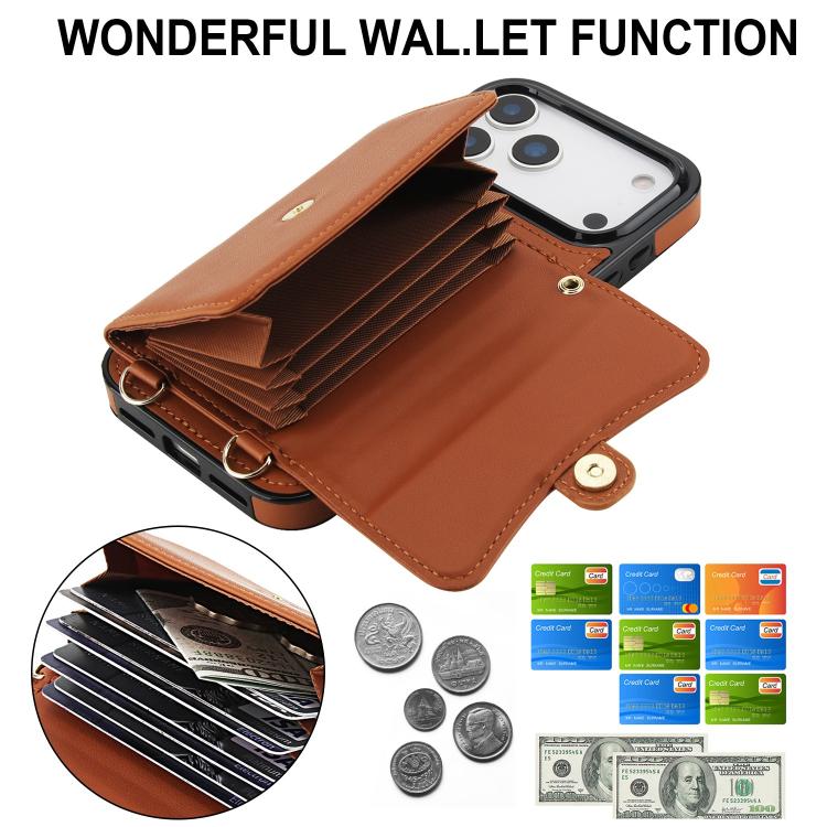 For iPhone 17 Pro Max RFID Card Slot Phone Case with Long Lanyard