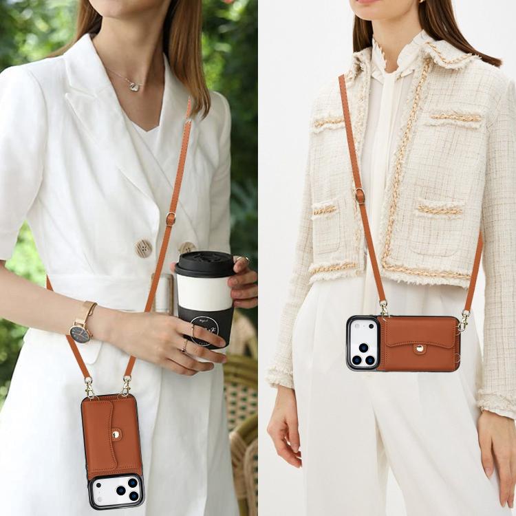 For iPhone 17 Pro Max RFID Card Slot Phone Case with Long Lanyard