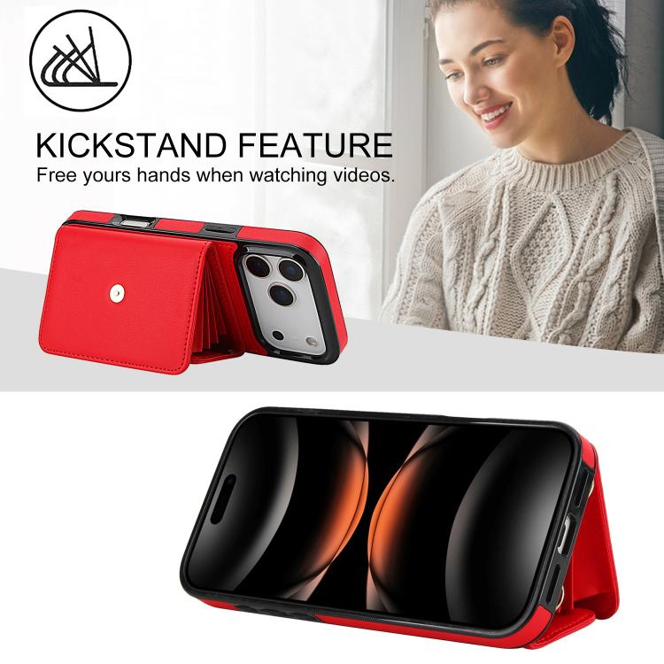 For iPhone 17 Pro RFID Card Slot Phone Case with Long Lanyard