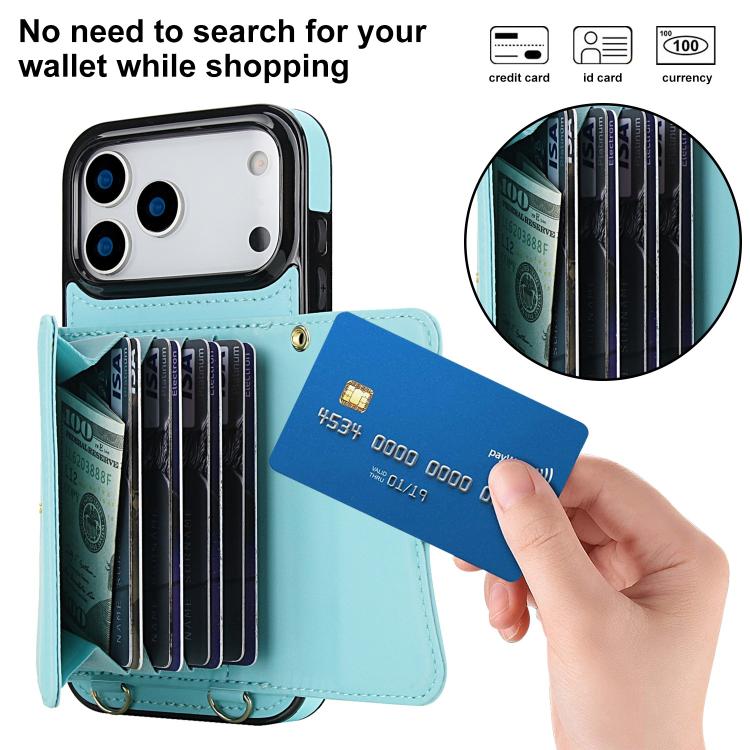 For iPhone 17 Pro RFID Card Slot Phone Case with Long Lanyard