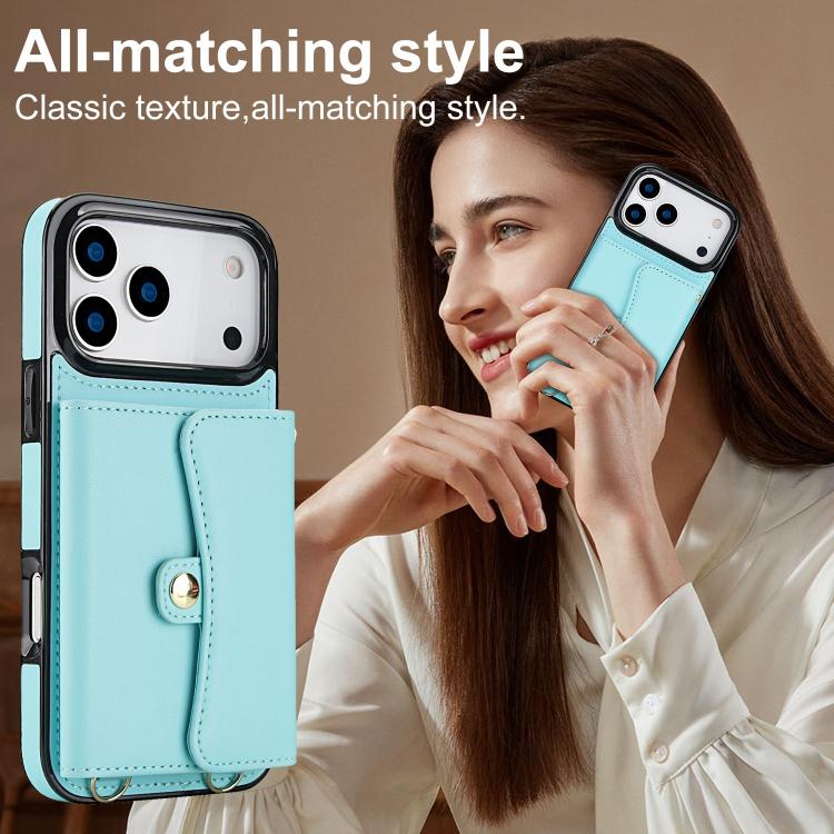For iPhone 17 Pro RFID Card Slot Phone Case with Long Lanyard