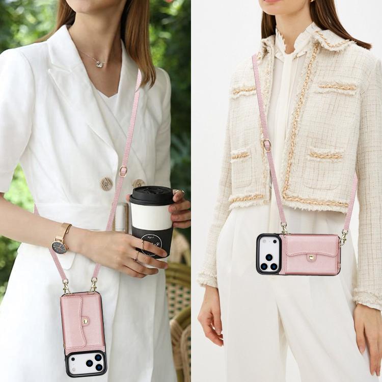 For iPhone 17 Pro RFID Card Slot Phone Case with Long Lanyard