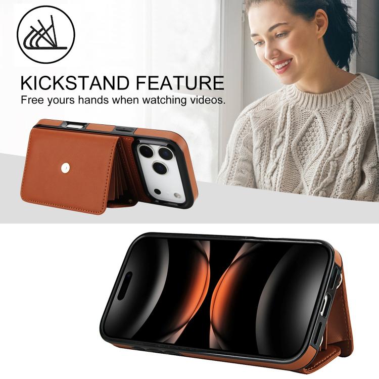 For iPhone 17 Pro RFID Card Slot Phone Case with Long Lanyard