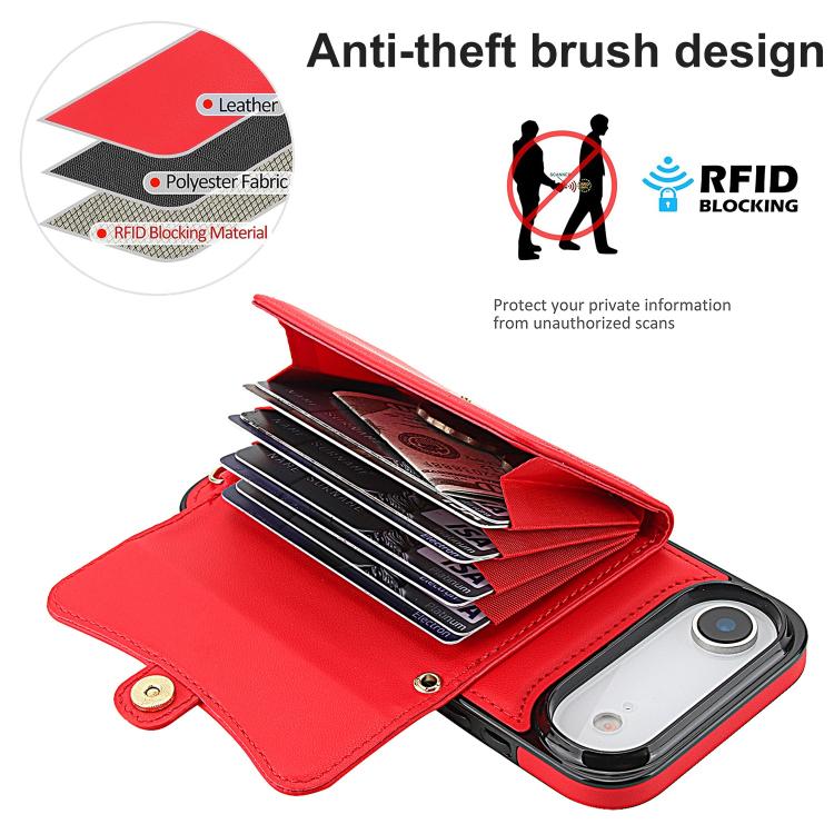 For iPhone  Air RFID Card Slot Phone Case with Long Lanyard