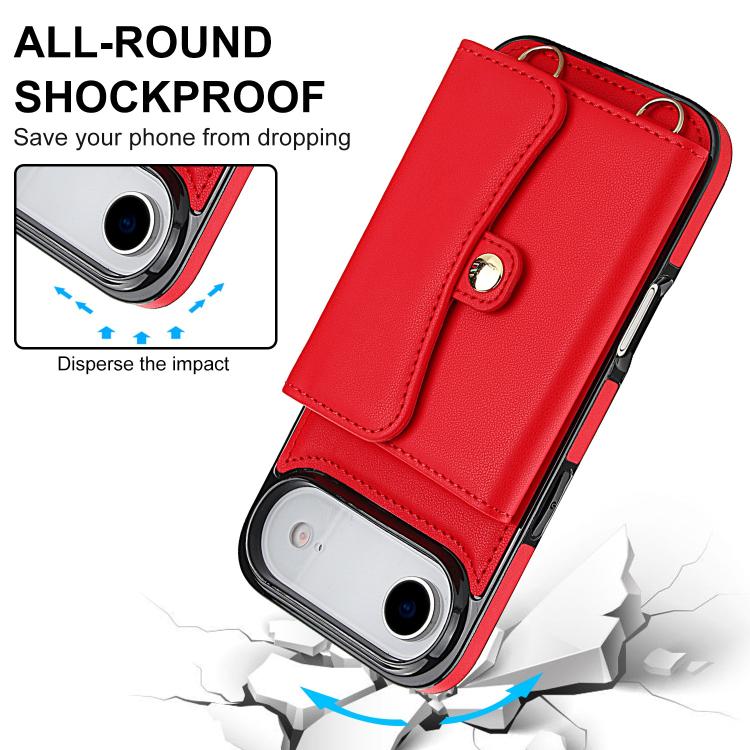 For iPhone  Air RFID Card Slot Phone Case with Long Lanyard