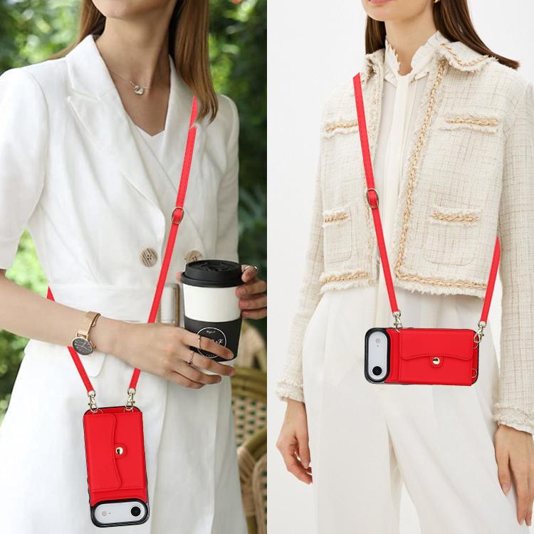 For iPhone  Air RFID Card Slot Phone Case with Long Lanyard