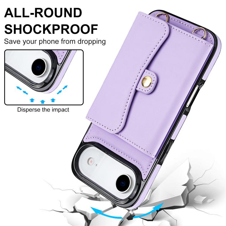 For iPhone  Air RFID Card Slot Phone Case with Long Lanyard
