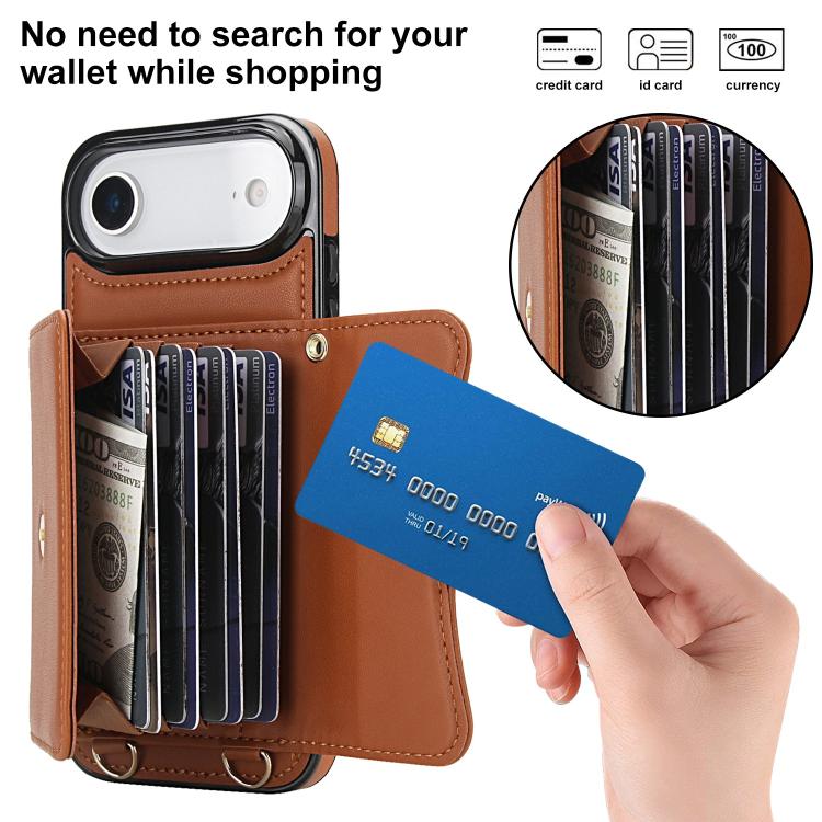For iPhone  Air RFID Card Slot Phone Case with Long Lanyard