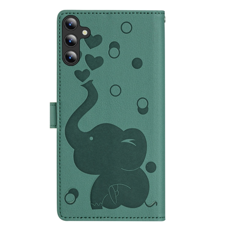 For Samsung Galaxy S23 FE 5G Cartoon Elephant Embossed Leather Phone Case