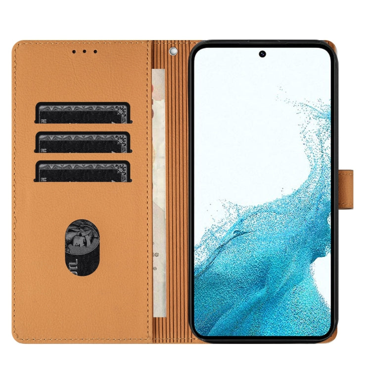 For Samsung Galaxy S22+ 5G Cartoon Elephant Embossed Leather Phone Case
