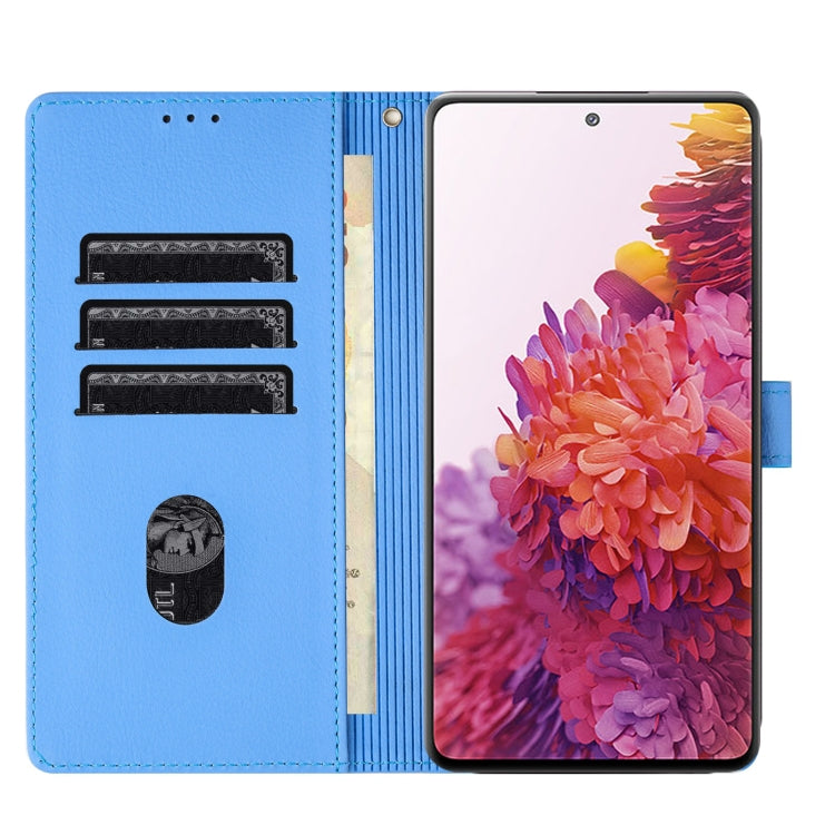 For Samsung Galaxy S20 FE Cartoon Elephant Embossed Leather Phone Case