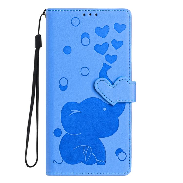 For Samsung Galaxy S26 Ultra 5G Cartoon Elephant Embossed Leather Phone Case