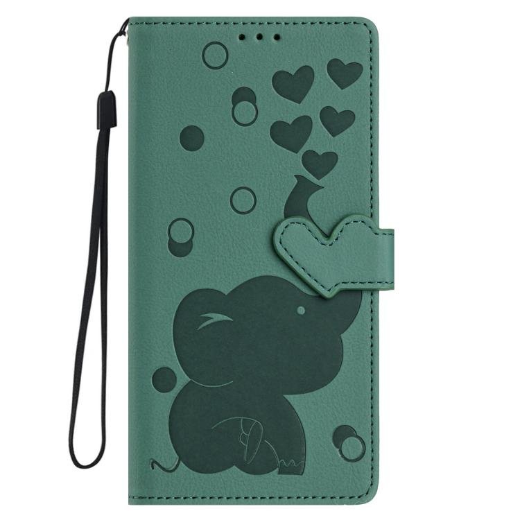 For Samsung Galaxy S26 Ultra 5G Cartoon Elephant Embossed Leather Phone Case
