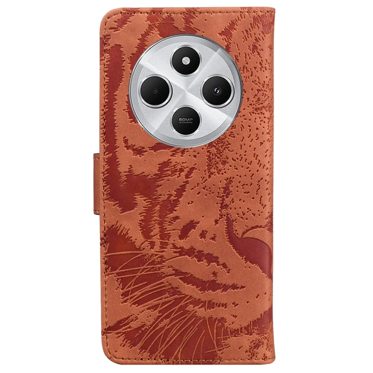 For Redmi 14C 4G Tiger Embossing Pattern Leather Phone Case