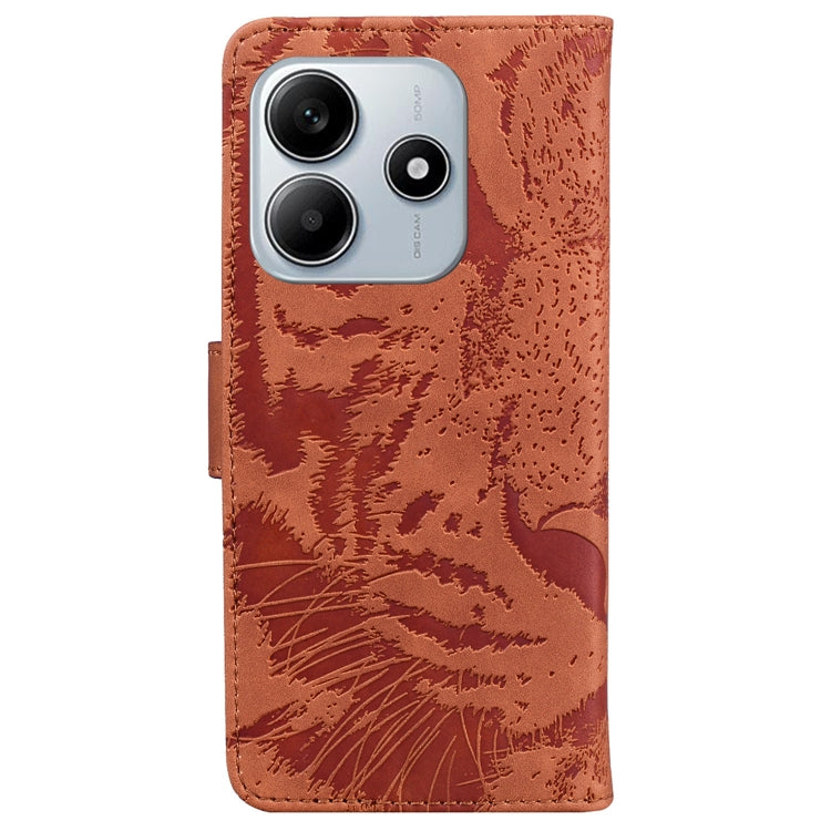 For Redmi Note 14 5G Tiger Embossing Pattern Leather Phone Case