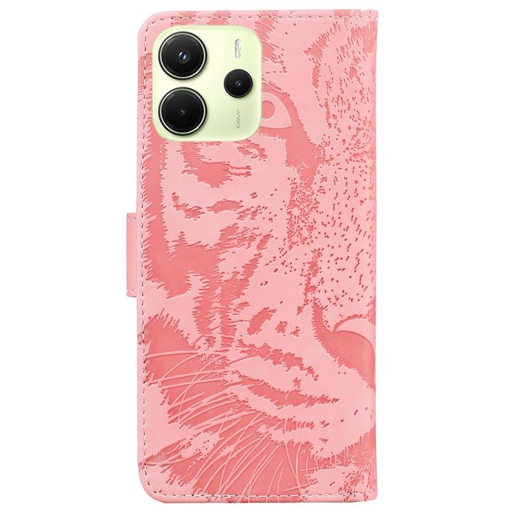 For Redmi Note 14 4G 163.25mm Tiger Embossing Pattern Leather Phone Case