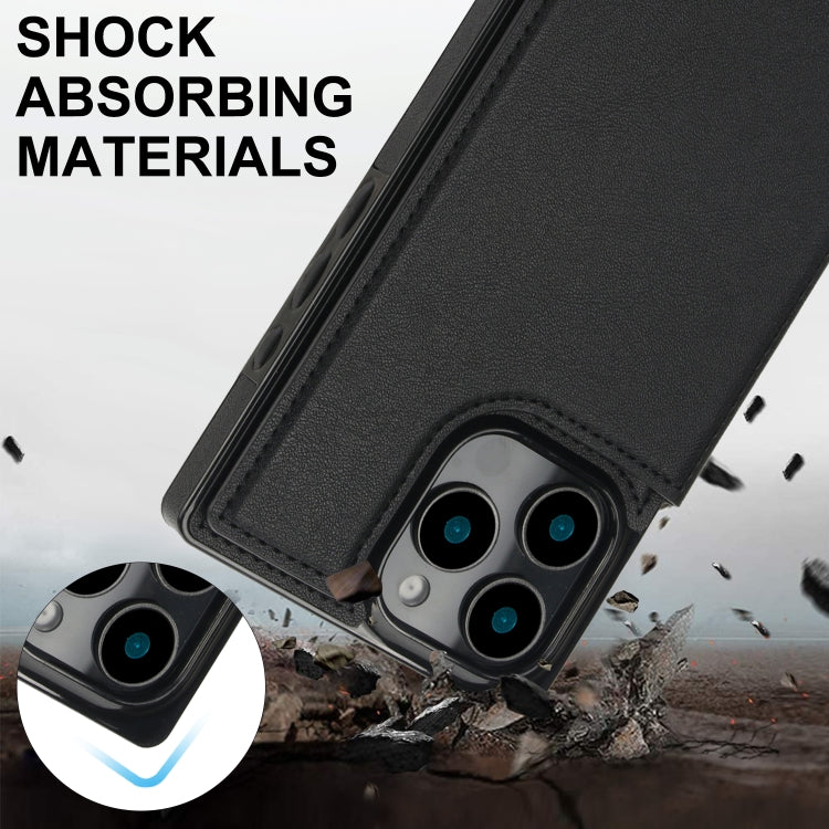 For iPhone 16 Pro Max Cross-body Square Dual-Buckle Card Flip Wallet Phone Case