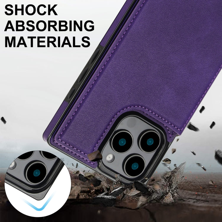 For iPhone 16 Pro Max Cross-body Square Dual-Buckle Card Flip Wallet Phone Case