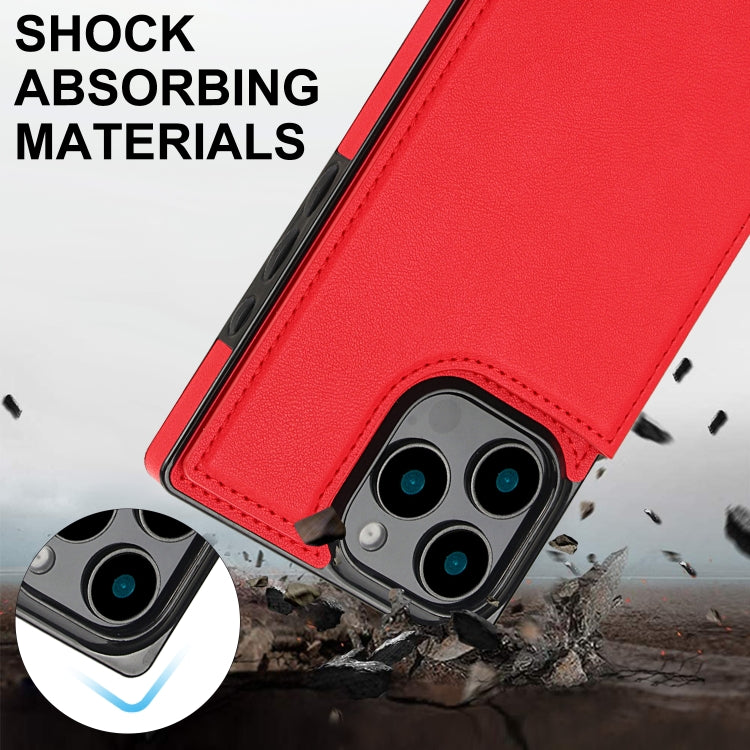 For iPhone 16 Pro Cross-body Square Dual-Buckle Card Flip Wallet Phone Case