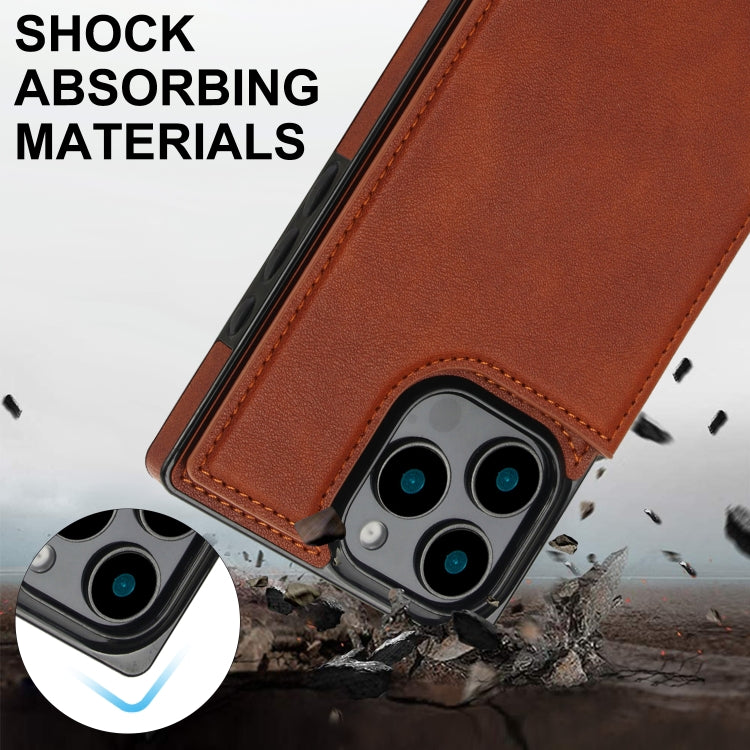 For iPhone 16 Pro Cross-body Square Dual-Buckle Card Flip Wallet Phone Case