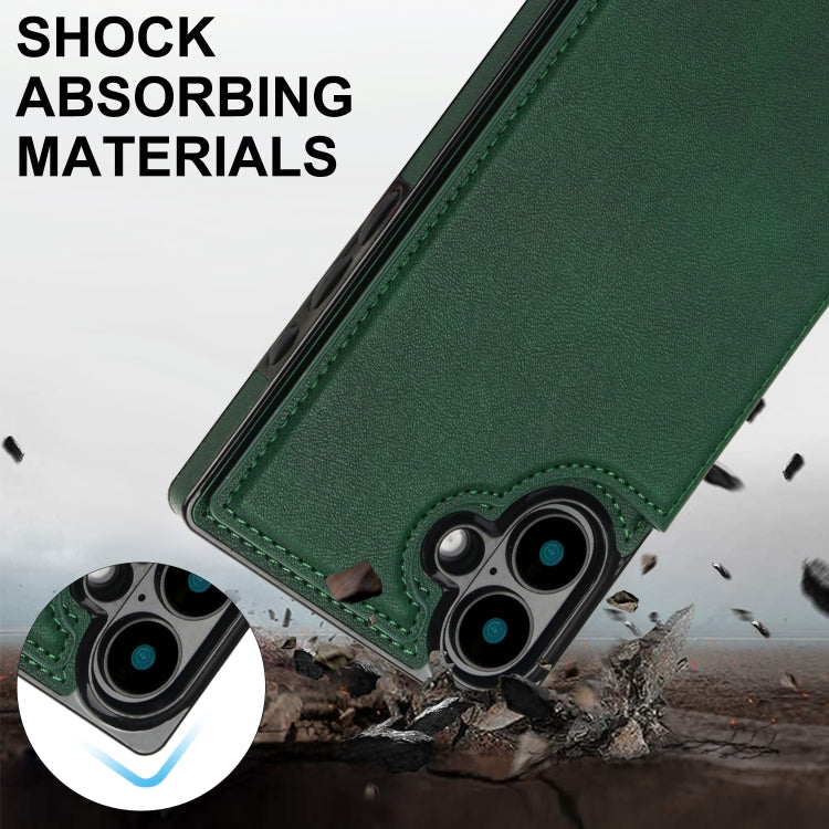 For iPhone 16 Cross-body Square Dual-Buckle Card Flip Wallet Phone Case