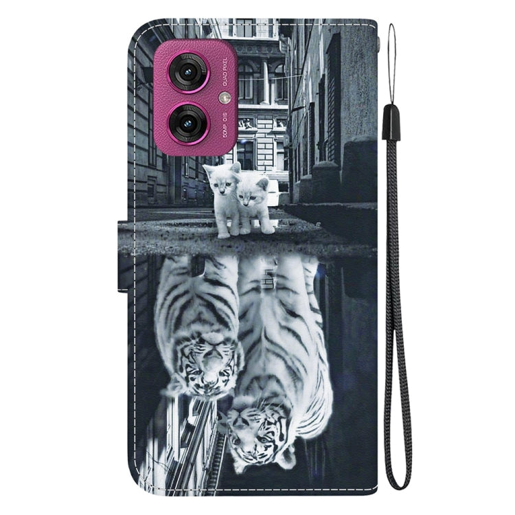 For Motorola Moto G55 Crystal Texture Colored Drawing Leather Phone Case