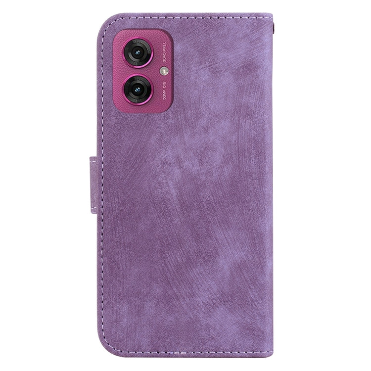 For Motorola Moto G55 Little Tiger Embossed Leather Phone Case