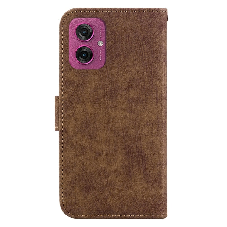 For Motorola Moto G55 Little Tiger Embossed Leather Phone Case