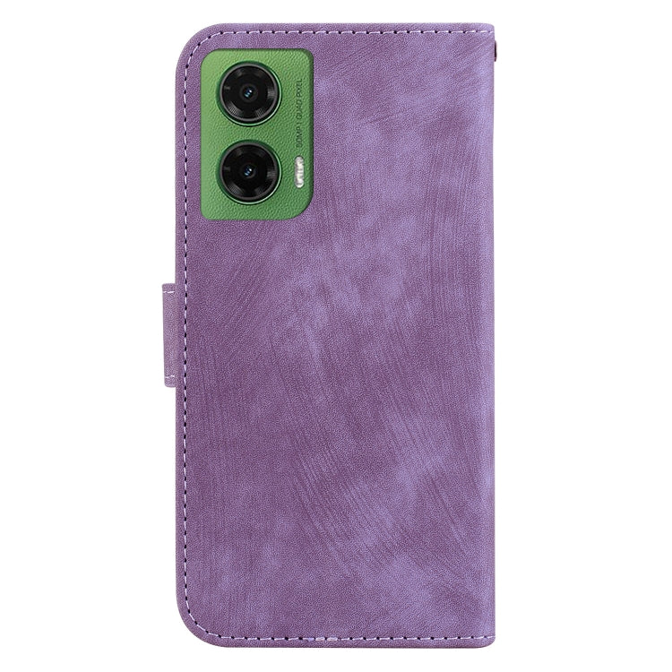 For Motorola Moto G35 Little Tiger Embossed Leather Phone Case
