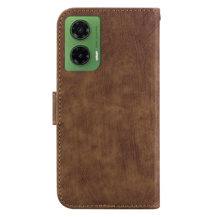 For Motorola Moto G35 Little Tiger Embossed Leather Phone Case