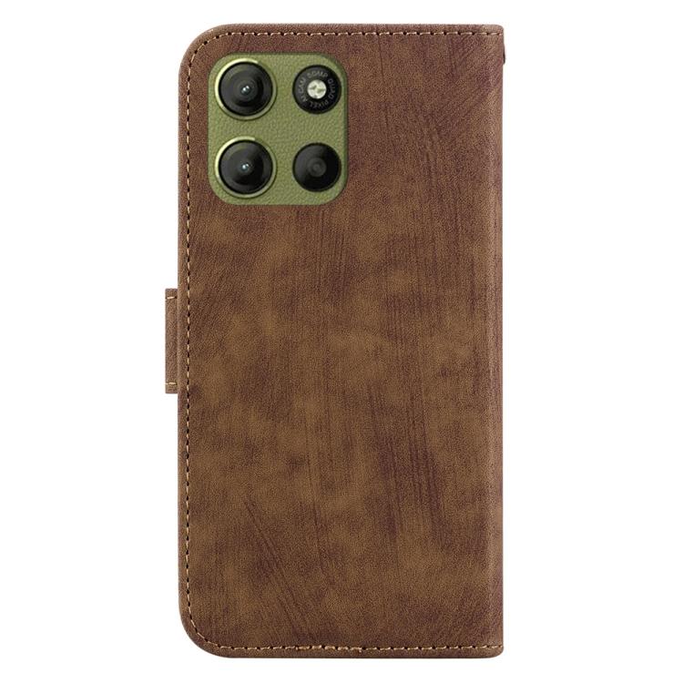 For Motorola Moto G15 Little Tiger Embossed Leather Phone Case