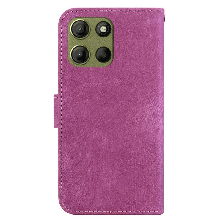 For Motorola Moto G15 Little Tiger Embossed Leather Phone Case