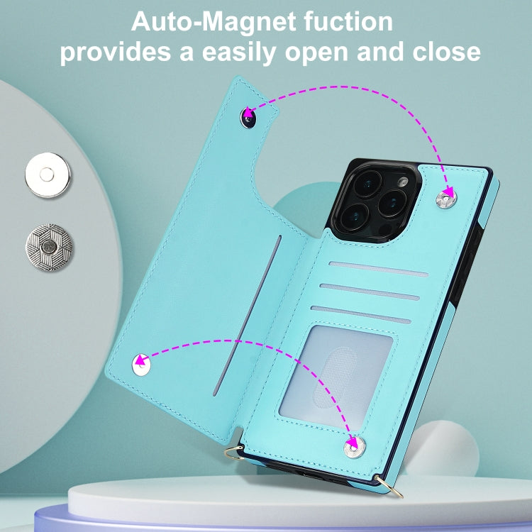 For iPhone 16 Pro Max Cross-body Zipper Square Phone Case