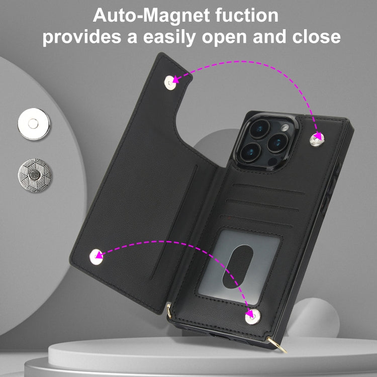 For iPhone 16 Pro Max Cross-body Zipper Square Phone Case