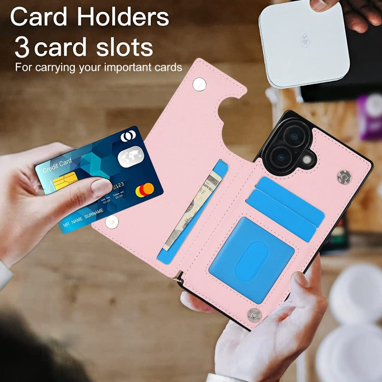 For iPhone 16 Cross-body Zipper Square Phone Case