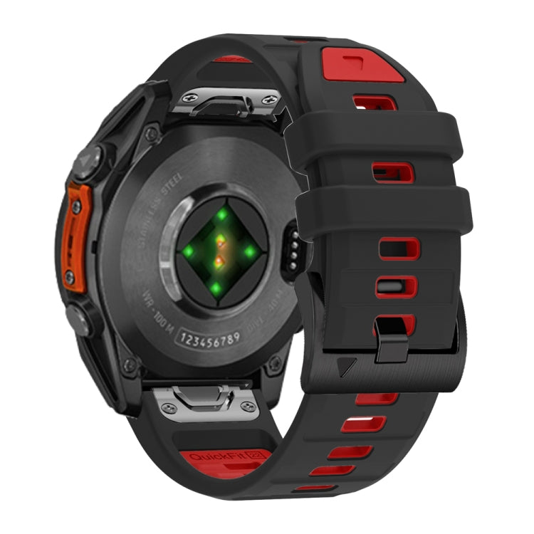 For Garmin 26mm Official Two Color Quick Release Silicone Watch Band