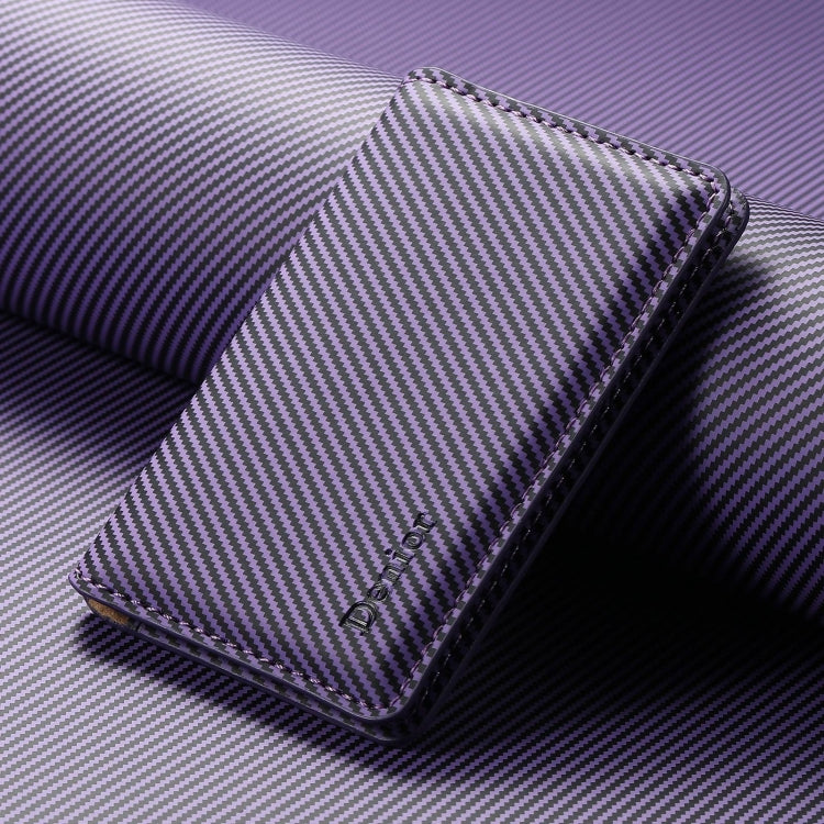 Denior V13 Magsafe Wallet Carbon Fiber Texture Leather Magnetic Card Holder Bag