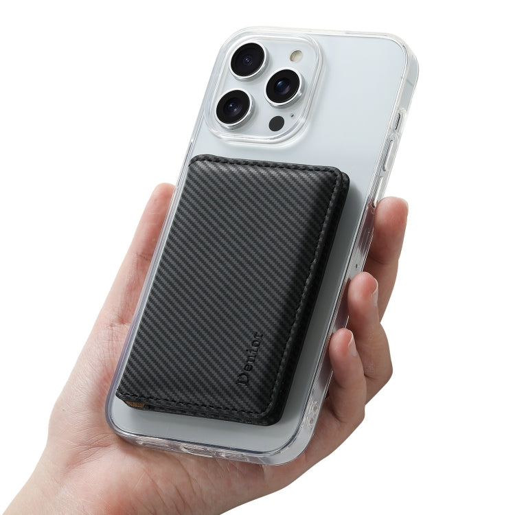 Denior V13 Magsafe Wallet Carbon Fiber Texture Leather Magnetic Card Holder Bag