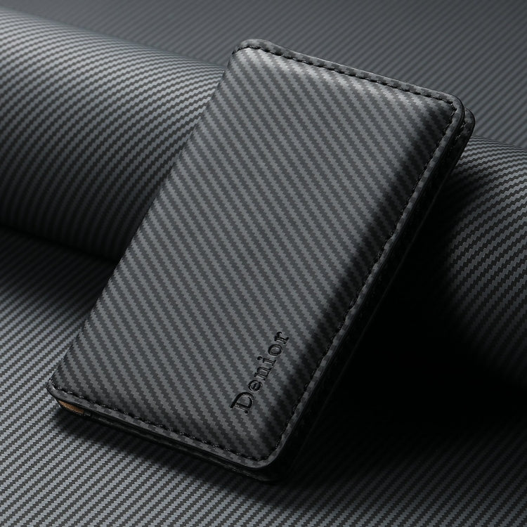 Denior V13 Magsafe Wallet Carbon Fiber Texture Leather Magnetic Card Holder Bag