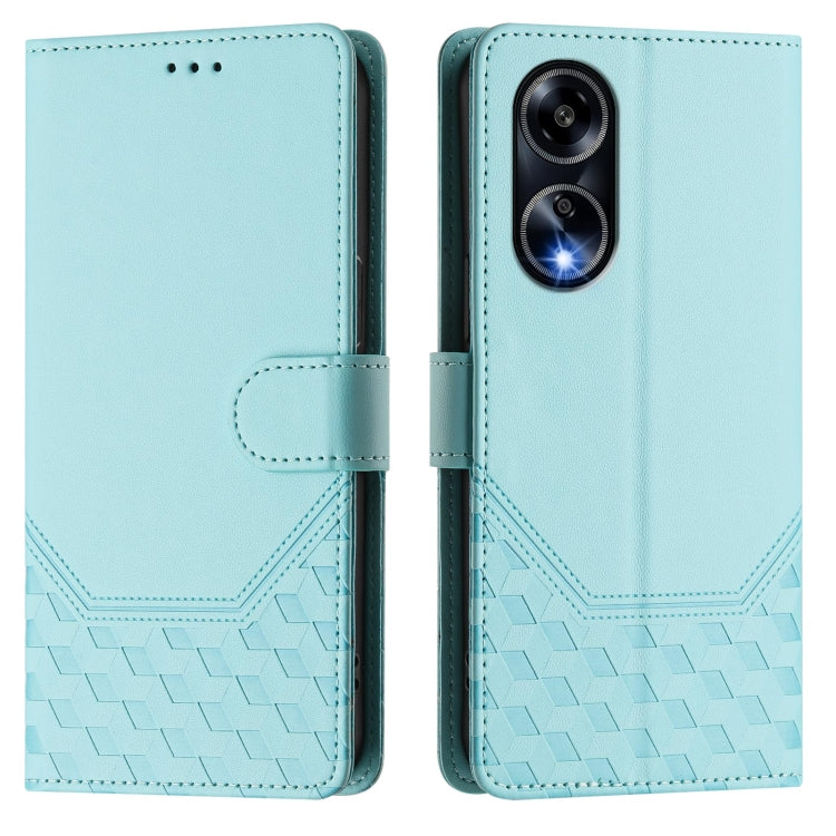 For OPPO A98 5G / F23 5G India Honeycomb Embossing RFID Leather Phone Case