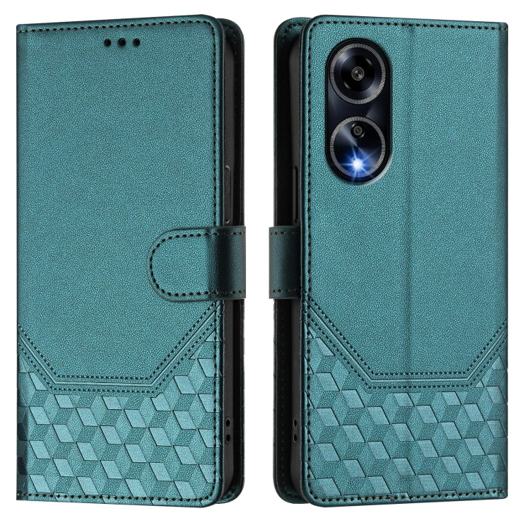 For OPPO A98 5G / F23 5G India Honeycomb Embossing RFID Leather Phone Case