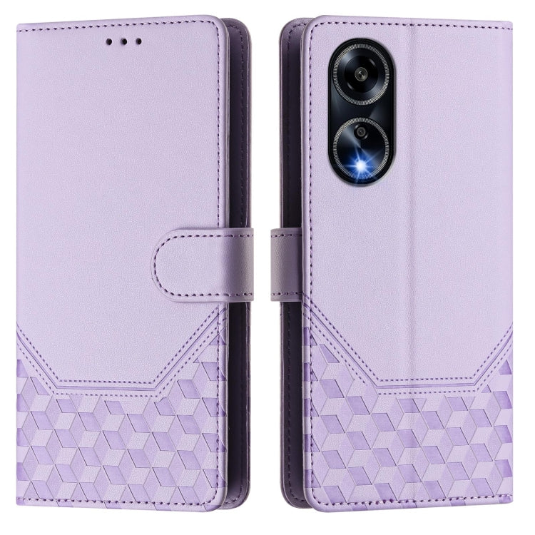 For OPPO A98 5G / F23 5G India Honeycomb Embossing RFID Leather Phone Case