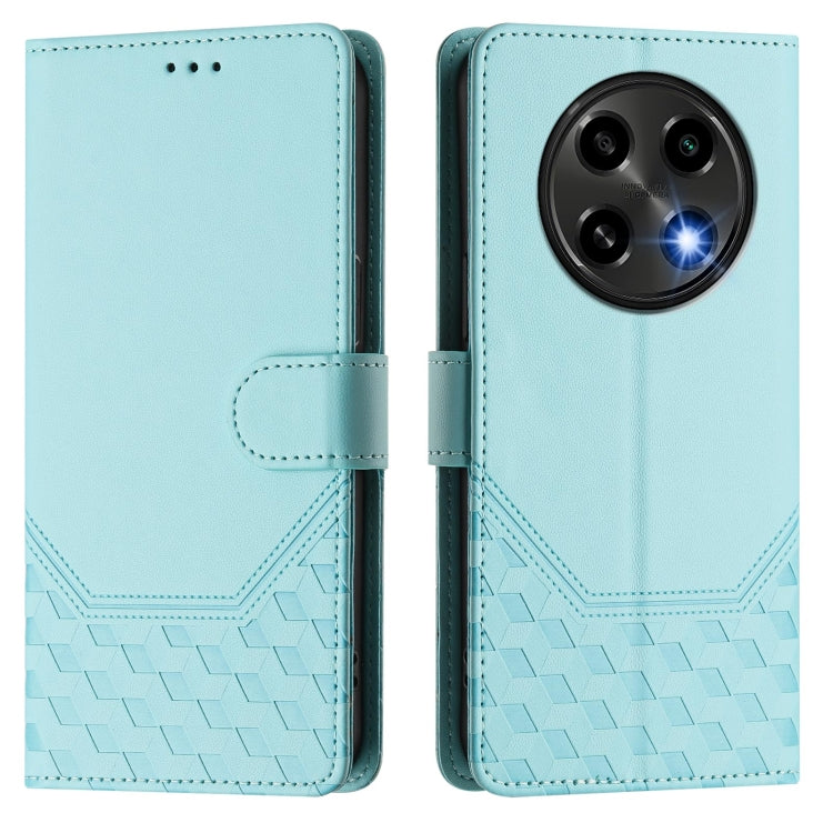 For OPPO F27 Pro+ Honeycomb Embossing RFID Leather Phone Case