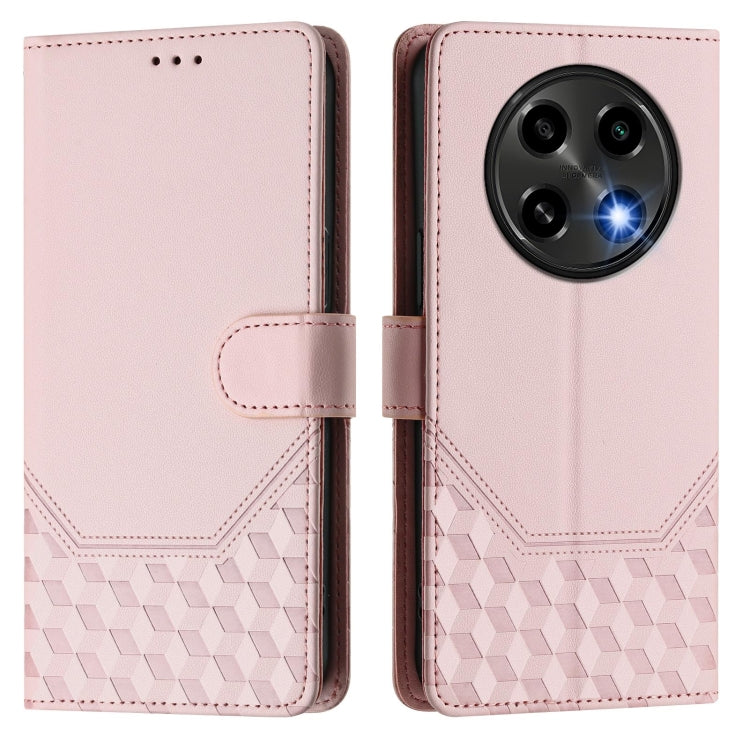 For OPPO F27 Pro+ Honeycomb Embossing RFID Leather Phone Case