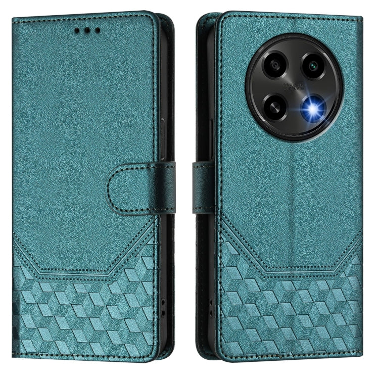For OPPO F27 Pro+ Honeycomb Embossing RFID Leather Phone Case