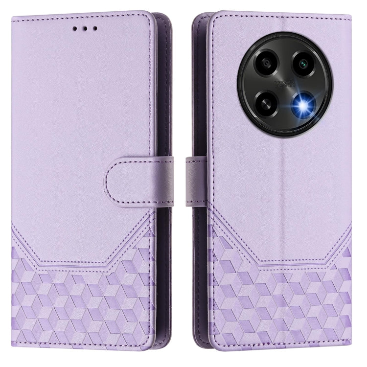 For OPPO F27 Pro+ Honeycomb Embossing RFID Leather Phone Case