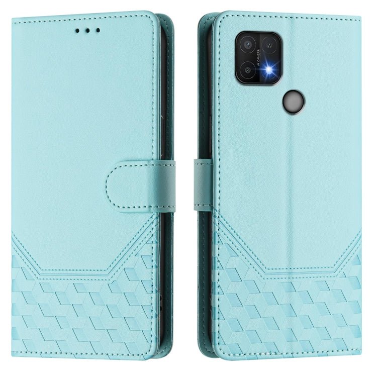 For OPPO A15 / A15s / A35 2021 Honeycomb Embossing RFID Leather Phone Case