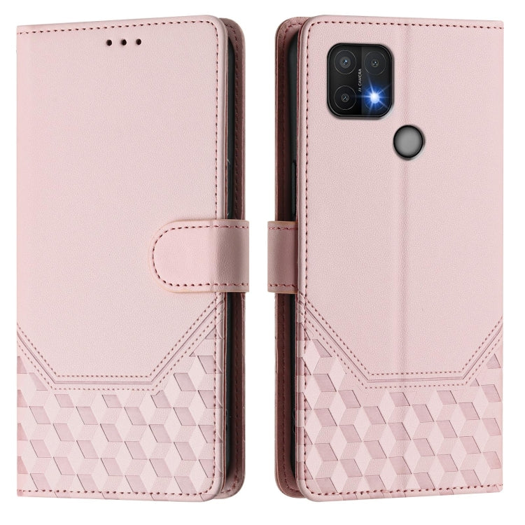 For OPPO A15 / A15s / A35 2021 Honeycomb Embossing RFID Leather Phone Case