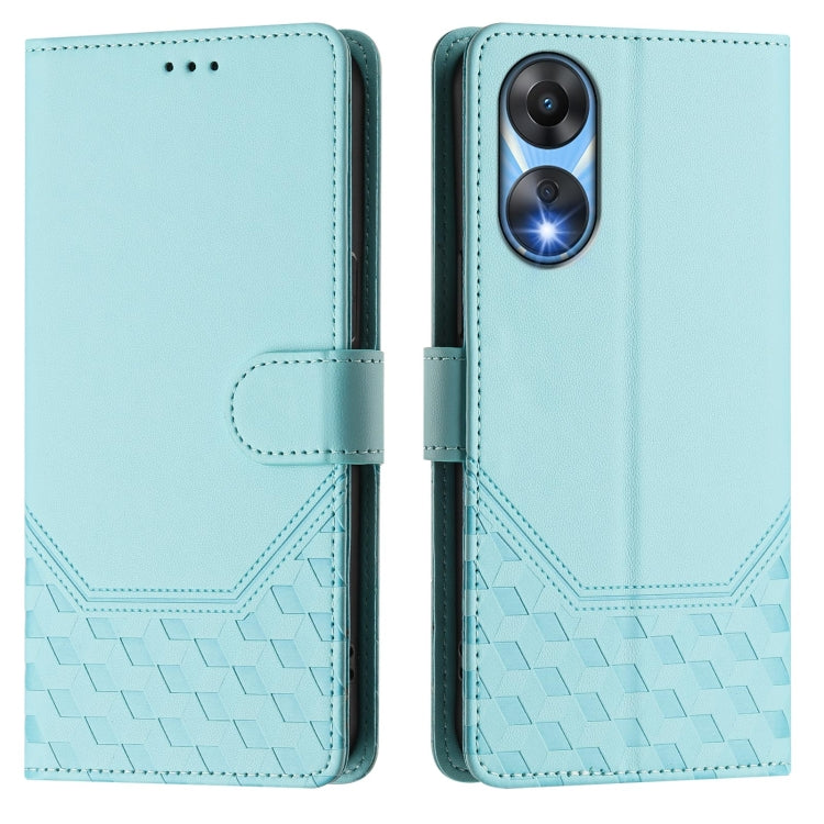For OPPO A78 5G Global / A1x 5G Honeycomb Embossing RFID Leather Phone Case